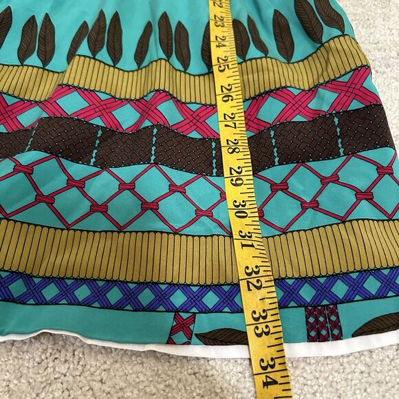 Mara Hoffman Teal Multicolor Silk Stripe Mini Dress Women's Size XS Boho Indie - Picture 8 of 8
